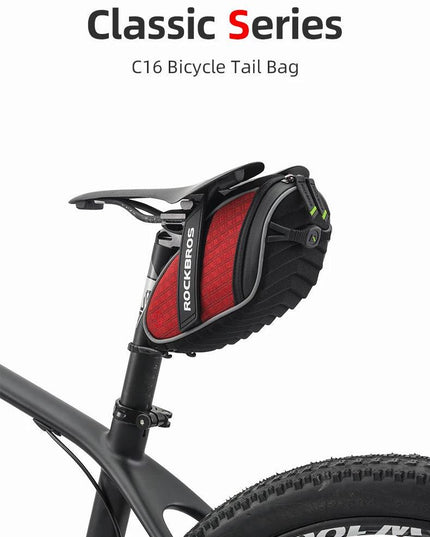 ROCKBROS Bike Bag 3D Shell Rainproof Saddle Bag Reflective Bicycle Bag Shockproof Cycling Rear Seatpost Bag MTB Bike Accessories