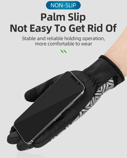 ROCKBROS Winter Bicycle Gloves Touch Screen Thermal Fleece Climbing Skiing Bike Gloves Men Women Windproof Warm Cycling Gloves