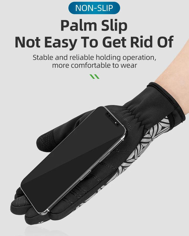 ROCKBROS Winter Bicycle Gloves Touch Screen Thermal Fleece Climbing Skiing Bike Gloves Men Women Windproof Warm Cycling Gloves