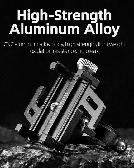 ROCKBROS Phone Holder Motorcycle Electric Bicycle Smartphone CNC Aluminum Alloy Bracket Five Claws Mechanical Bike Phone Holder