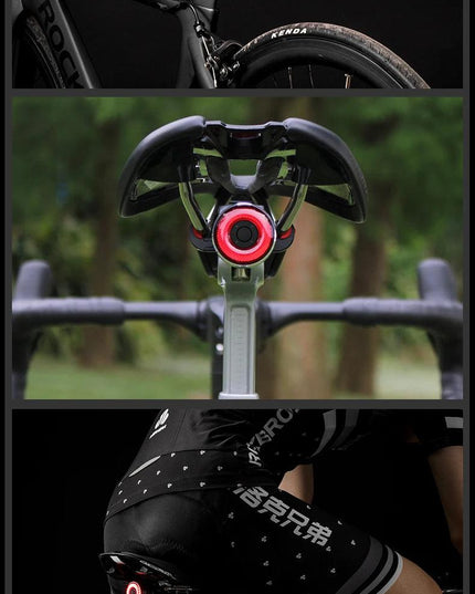 ROCKBROS Bicycle Smart Auto Brake Sensing Light IPx6 Waterproof LED Charging Cycling Taillight Bike Rear Light Accessories Q5
