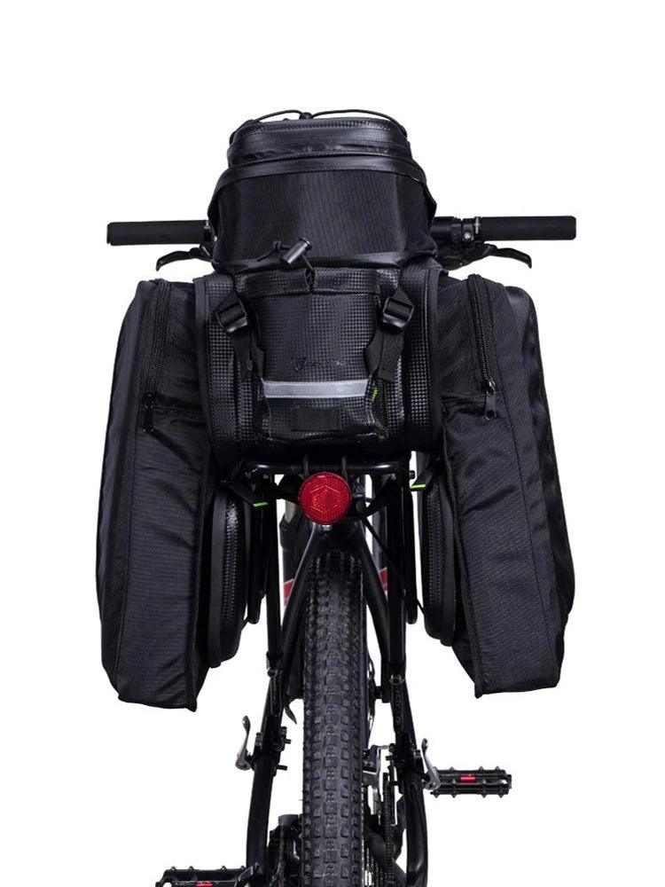 ROCKBROS Bicycle Carrier Bag MTB Bike Rack Bag Trunk Pannier Cycling Multifunctional Large Capacity Travel Bag With Rain Cover