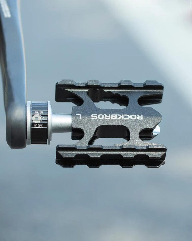 ROCKBROS Bicycle Pedales Mtb Quick Release CNC Rainproof Seal Bearing 8.2cm Widened Non-slip Chrome Molybdenum Bike Road Pedal