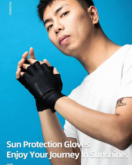ROCKBROS Cycling Gloves Autumn Spring MTB Bike Gloves SBR Pad Half Finger Bicycle Goves Men Women Breathable Shockproof Gloves