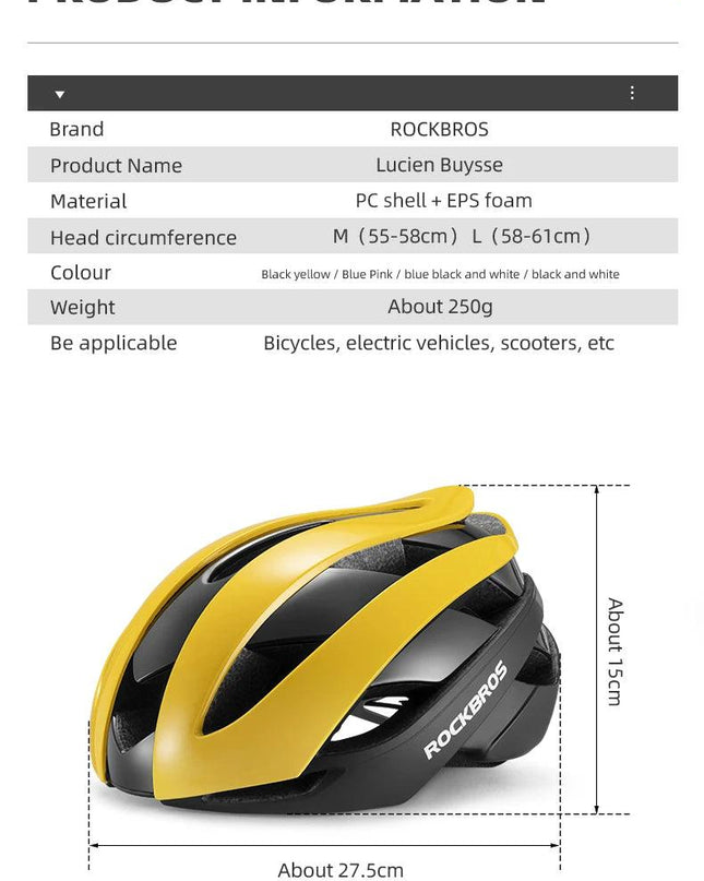 ROCKBROS Bicycle Helmet Cycling Ultralight Road Bike Helmet MTB Scooter Helmet Caps Motorcycle Helmet Casco Ciclismo