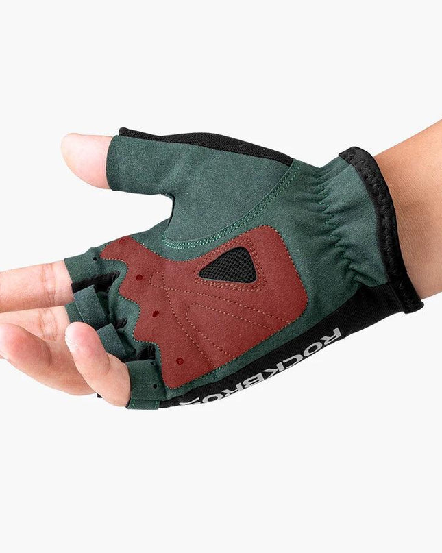 ROCKBROS Cycling Gloves Breathable Sweat-Wicking Net Bicycle Half Gloves Men Women High Stretch Fabric Sports Bike Gloves