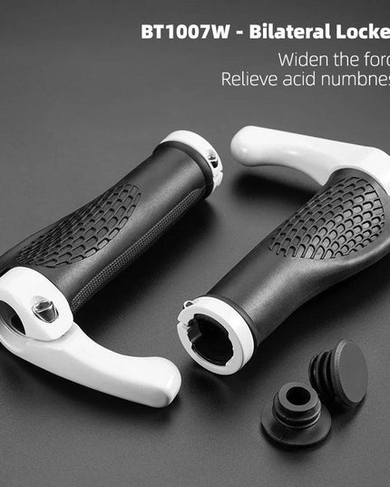 ROCKBROS MTB Bicycle Grips Horns Shofar Vice Handlebar Grips Cycling Shockproof Dust-proof Bike Grips Rubber Bilateral Locked