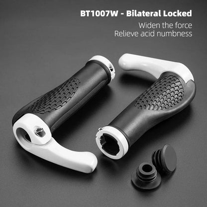 ROCKBROS MTB Bicycle Grips Horns Shofar Vice Handlebar Grips Cycling Shockproof Dust-proof Bike Grips Rubber Bilateral Locked