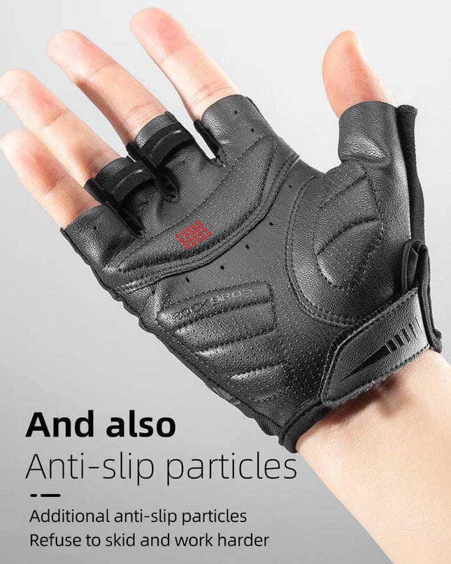ROCKBROS MTB Road Male Cycling Gloves High Reflective Ant-slip Shockproof Fingerless Gloves For Bicycle Motorcycle Accessories