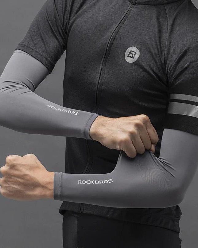 ROCKBROS Ice Fabric Running Camping Arm Warmers Basketball Sleeve Running Arm Sleeve Cycling Sleeves Summer Sports Safety Gear