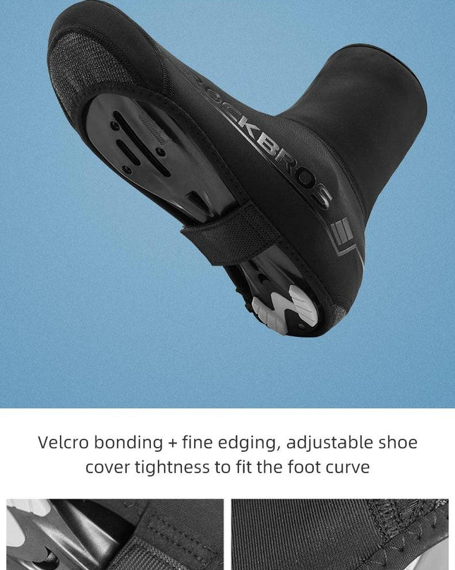 ROCKBROS Winter Waterproof Cycling Shoe Cover Reflective Thermal Elastic Rainproof Bike Shoe Cover Cycling Overshoes Boot Covers