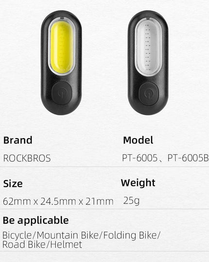 ROCKBROS Bicycle Rear Light 250 mAh USB Rechargeable Ultralight Cycling Light Warning Rainproof 5 Model Light Bike Accessories