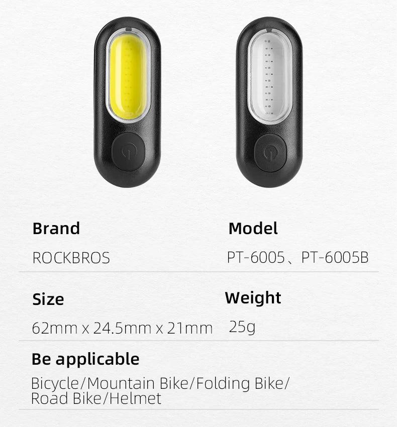 ROCKBROS Bicycle Rear Light 250 mAh USB Rechargeable Ultralight Cycling Light Warning Rainproof 5 Model Light Bike Accessories