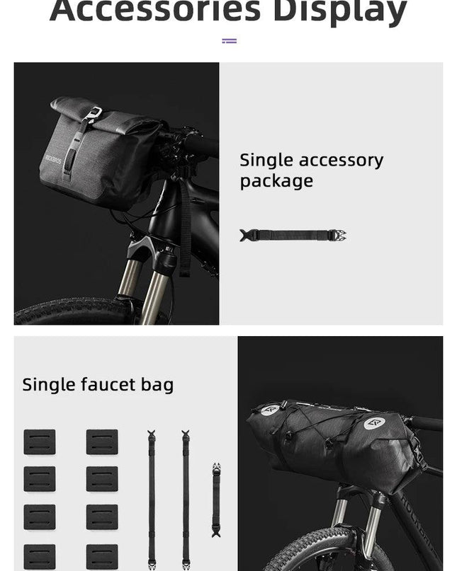 ROCKBROS Bicycle Bag Big Capacity Waterproof Front Tube Cycling Bag MTB Handlebar Bag Front Frame Trunk Pannier Bike Accessories