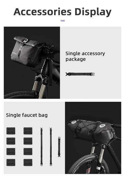 ROCKBROS Bicycle Bag Big Capacity Waterproof Front Tube Cycling Bag MTB Handlebar Bag Front Frame Trunk Pannier Bike Accessories