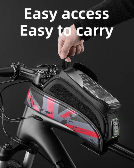 ROCKBROS Bicycle Bag MTB Road Bike Bag Rainproof Touch Screen Cycling Front Tube Frame Bag 5.8/6.0 Phone Case Bike Accessories