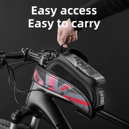 ROCKBROS Bicycle Bag MTB Road Bike Bag Rainproof Touch Screen Cycling Front Tube Frame Bag 5.8/6.0 Phone Case Bike Accessories