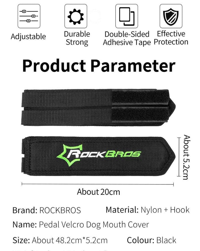 ROCKBROS Bike Pedal Cover Cycling Pedal Foot Strap Ultralight Anti-slip Pedal Belt High Strength Double-side Bicycle Accessories
