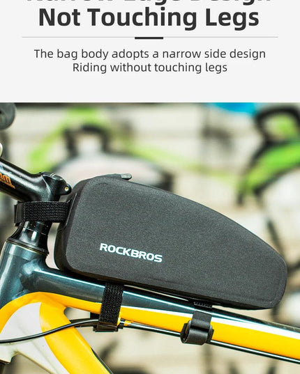 ROCKBROS Bicycle Bag Waterproof Cycling Top Front Tube Frame Bag Large Capacity MTB Road Bicycle Pannier Black Bike Accessories
