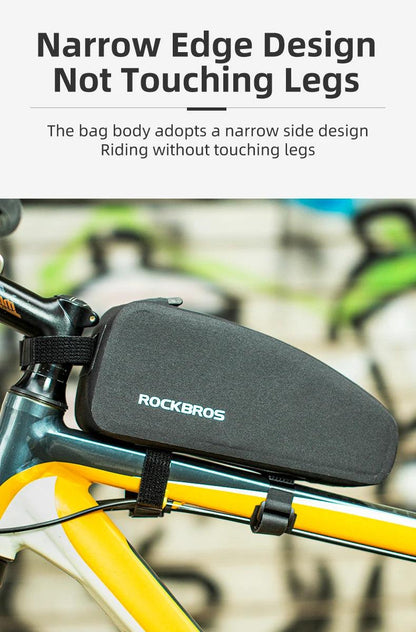 ROCKBROS Bicycle Bag Waterproof Cycling Top Front Tube Frame Bag Large Capacity MTB Road Bicycle Pannier Black Bike Accessories