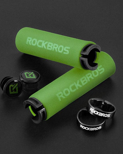ROCKBROS Bicycle Grips MTB Silicone Sponge Handlebar Grips Anti-skid Shock-absorbing Soft Bike Grips Ultraight Cycling Handlebar