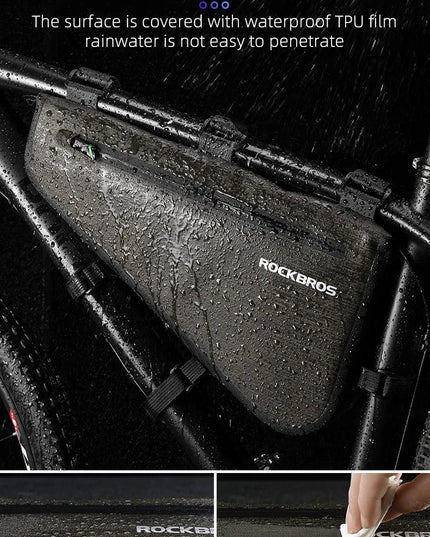 ROCKBROS Rainproof Bike Bag Large Capacity MTB Road Frame Bag Triangle Pouch Waterproof Caulking Bicycle Bag Pannier Accessories