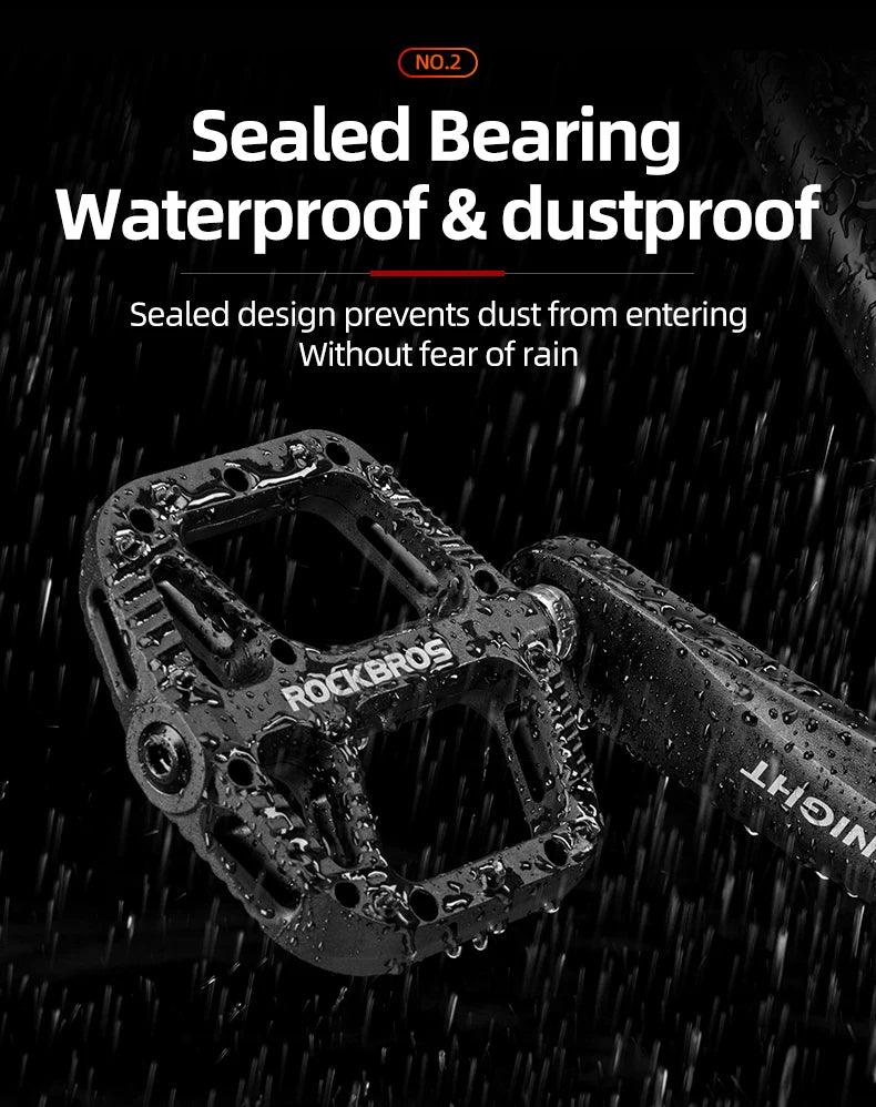 ROCKBROS Ultralight Seal Bearings Bicycle Bike Pedals Cycling Nylon Road bmx Mtb Pedals Flat Platform Bicycle Parts Accessories