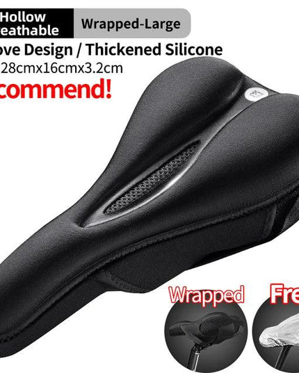 ROCKBROS Silicone Bicycle Saddle Hollow Breathable MTB Bike Seat Cushion Cover Mat Silica gel Saddle Cycling Accessories Part
