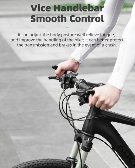 ROCKBROS MTB Bicycle Grips Horns Shofar Vice Handlebar Grips Cycling Shockproof Dust-proof Bike Grips Rubber Bilateral Locked