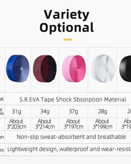 ROCKBROS Cycling Handle Belt Bike Bicycle Cork Sport Handlebar Bandage Wrap Bent Bar EVA Tape+2 Bar Plug Bicycle Accessories