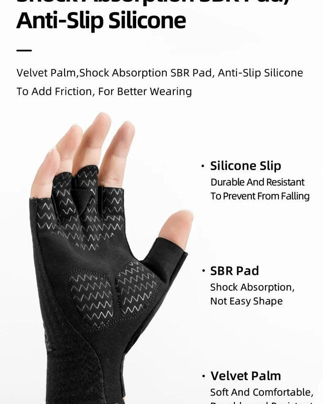 ROCKBROS Cycling Gloves Autumn Spring MTB Bike Gloves SBR Pad Half Finger Bicycle Goves Men Women Breathable Shockproof Gloves