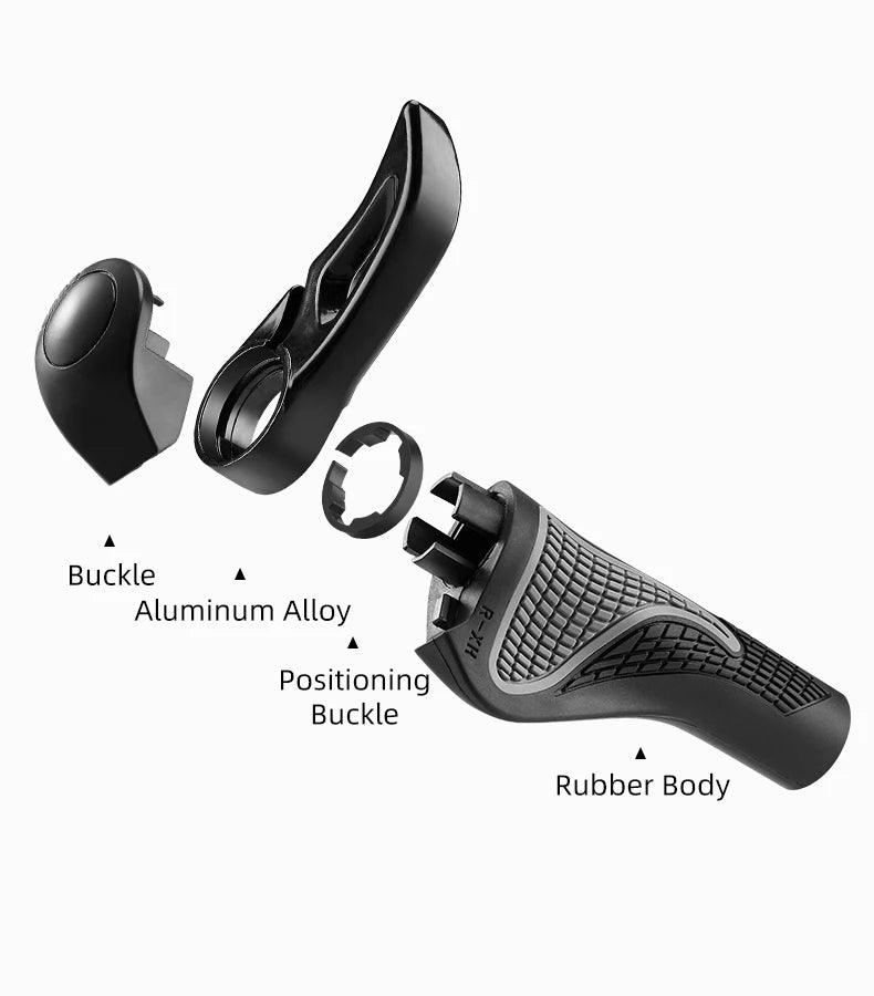 ROCKBROS MTB Bicycle Grips Horns Shofar Vice Handlebar Grips Cycling Shockproof Dust-proof Bike Grips Rubber Bilateral Locked