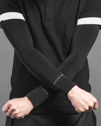 ROCKBROS Ice Fabric Running Arm Warmers UV Protect Arm Sleeves Basketball Camping Riding Outdoors Sports Wear Protective Gear