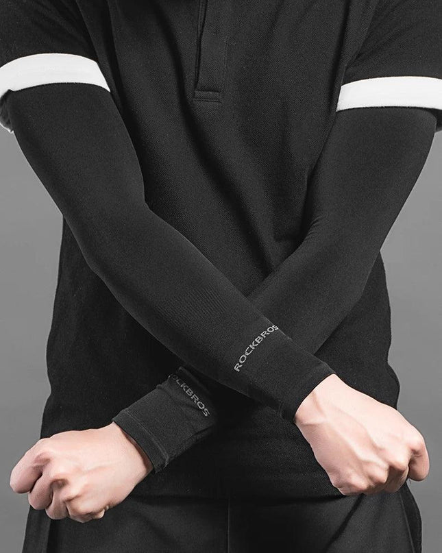 ROCKBROS Ice Fabric Running Arm Warmers UV Protect Arm Sleeves Basketball Camping Riding Outdoors Sports Wear Protective Gear