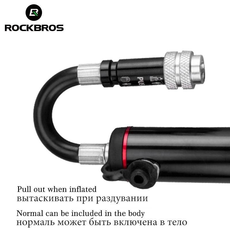 ROCKBROS Bike Bicycle Pump Aluminum Alloy 150PSI/260PSI High Pressure Mini Air Pump For Bike Cycling Tire Inflator MTB