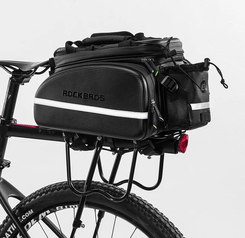 ROCKBROS Bicycle Carrier Bag MTB Bike Rack Bag Trunk Pannier Cycling Multifunctional Large Capacity Travel Bag With Rain Cover