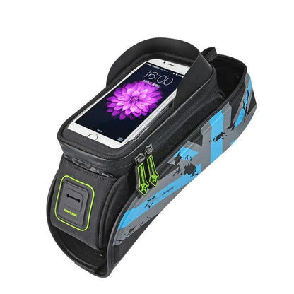 ROCKBROS Bicycle Bag MTB Road Bike Bag Rainproof Touch Screen Cycling Front Tube Frame Bag 5.8/6.0 Phone Case Bike Accessories