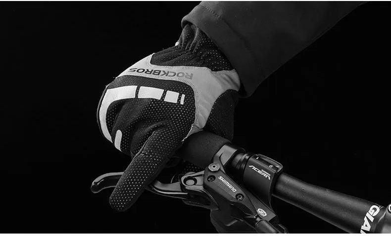 ROCKBROS Touch Screen Cycling Gloves Autumn Winter Thermal Windproof Bicycle Gloves Keep Warm Thick Sport Glove Bike Accessories