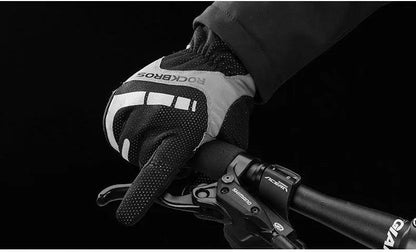 ROCKBROS Touch Screen Cycling Gloves Autumn Winter Thermal Windproof Bicycle Gloves Keep Warm Thick Sport Glove Bike Accessories