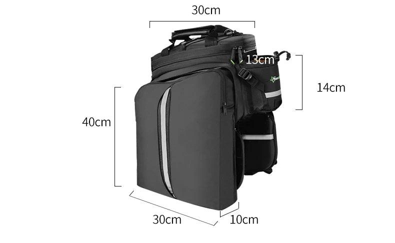 ROCKBROS Bicycle Carrier Bag MTB Bike Rack Bag Trunk Pannier Cycling Multifunctional Large Capacity Travel Bag With Rain Cover