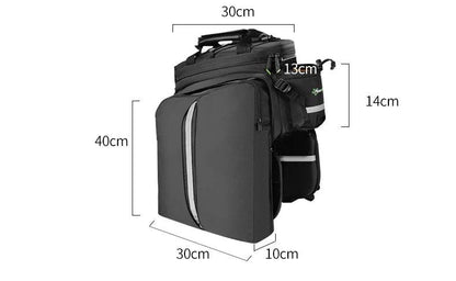 ROCKBROS Bicycle Carrier Bag MTB Bike Rack Bag Trunk Pannier Cycling Multifunctional Large Capacity Travel Bag With Rain Cover