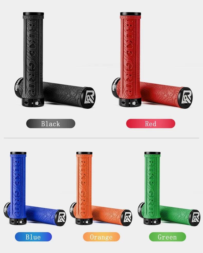 ROCKBROS TPR Rubber Bike Grips Bicycle Handlebar Mtb Grips Soft 3D Anti-skid Lock On Handle Bar Cycling Parts Bike Accessories