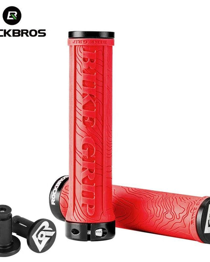 ROCKBROS TPR Rubber Bike Grips Bicycle Handlebar Mtb Grips Soft 3D Anti-skid Lock On Handle Bar Cycling Parts Bike Accessories