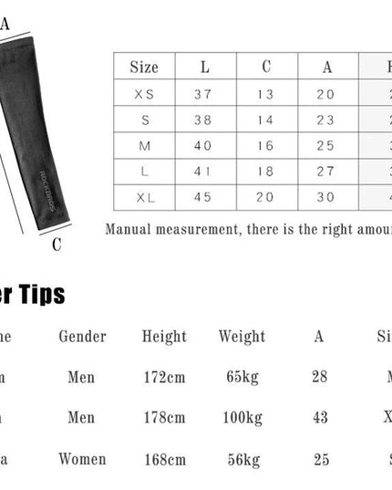 ROCKBROS Suncreen Camping Arm Sleeve Cycling Basketball Arm Warmer Sleeves UV Protect Men Sports Safety Gear Leg Warmers Cover