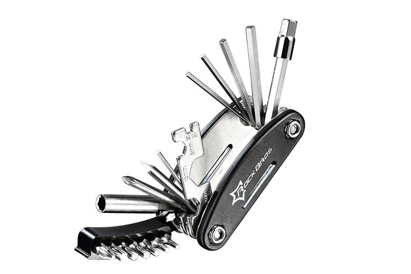 ROCKBROS 16 in 1 Bike Bicycle Multi Repair Tool Set Kit Hex Spoke Cycle Screwdriver Tool Wrench Mountain Cycle Tool Sets Black