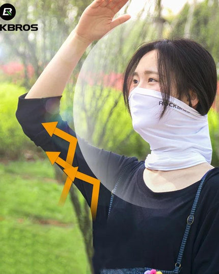 ROCKBROS Summer Face Scarf Neck Sun Protection Silk Cycling Headwear Motorcycle Scooter MTB Road Cycling Mask Breathable Bandana