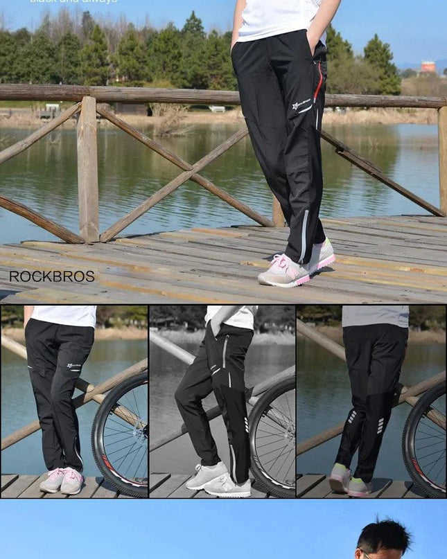 ROCKBROS Bike Cycling Pants Men Women Sport Breathable Summer Reflective Pants Riding  Bicycle Bike Fishing Fitness Trousers