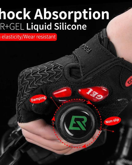 ROCKBROS Touch Screen Cycling Bike Gloves Autumn Spring MTB Bike Bicycle Gloves GEL Pad Shockproof Half Finger Mittens Gloves