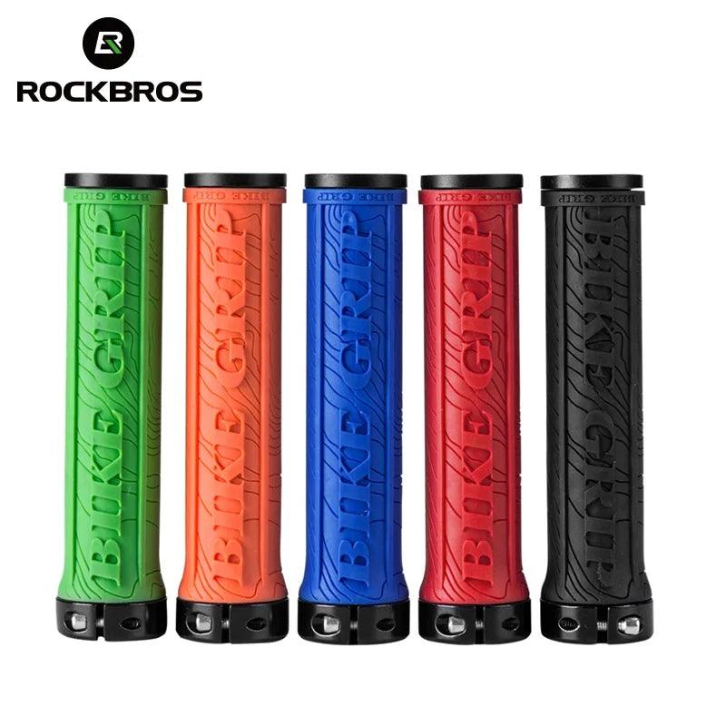 ROCKBROS TPR Rubber Bike Grips Bicycle Handlebar Mtb Grips Soft 3D Anti-skid Lock On Handle Bar Cycling Parts Bike Accessories