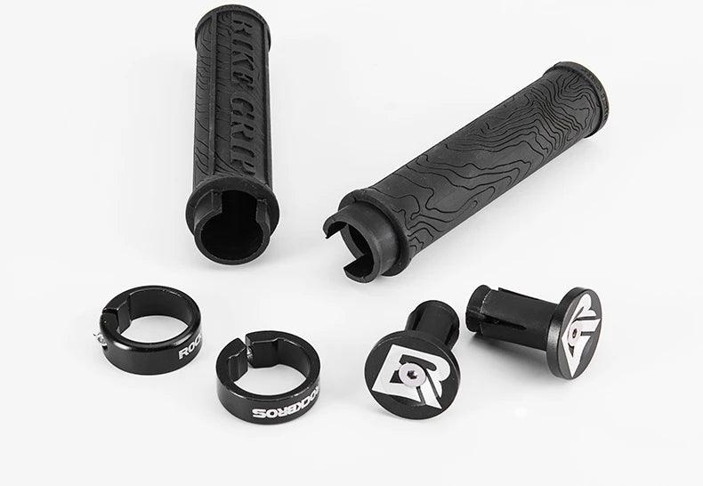 ROCKBROS TPR Rubber Bike Grips Bicycle Handlebar Mtb Grips Soft 3D Anti-skid Lock On Handle Bar Cycling Parts Bike Accessories